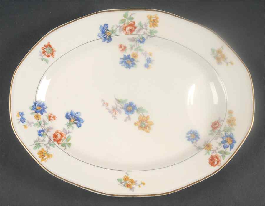 Rose Spray 11" Oval Serving Platter by Haviland-1