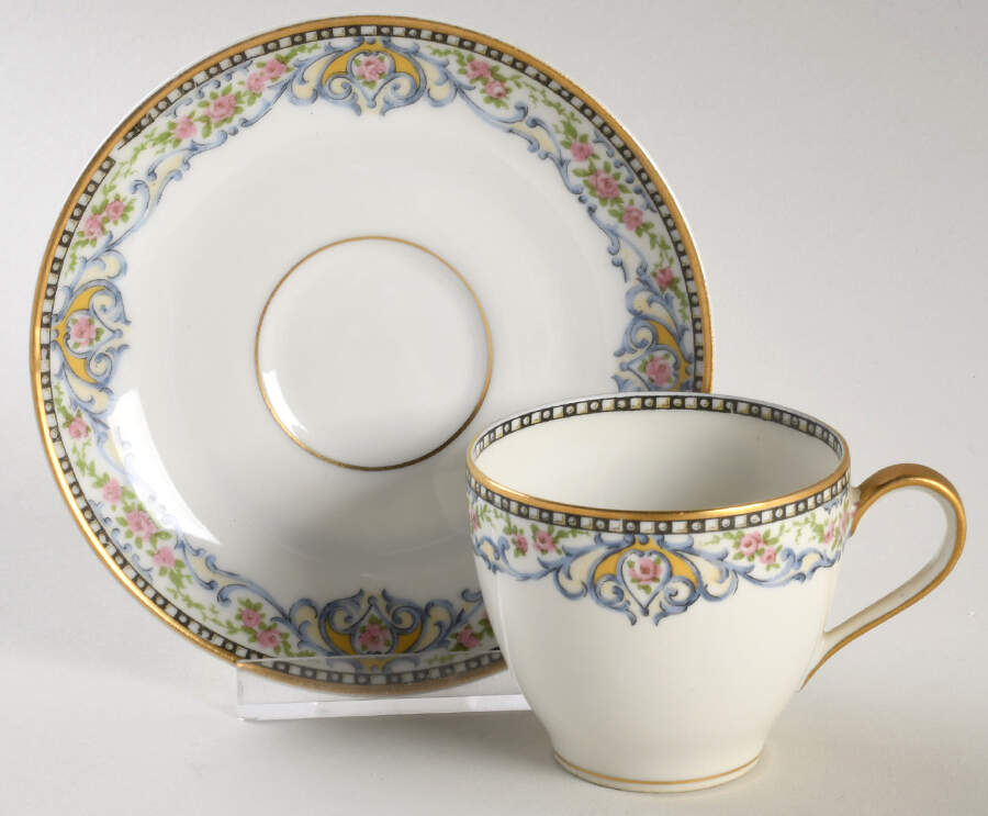 Rumania Flat Demitasse Cup & Saucer Set by Haviland-1