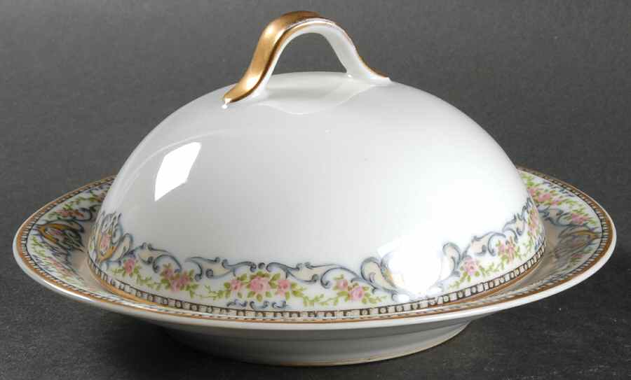 Rumania Round Covered Butter by Haviland-1