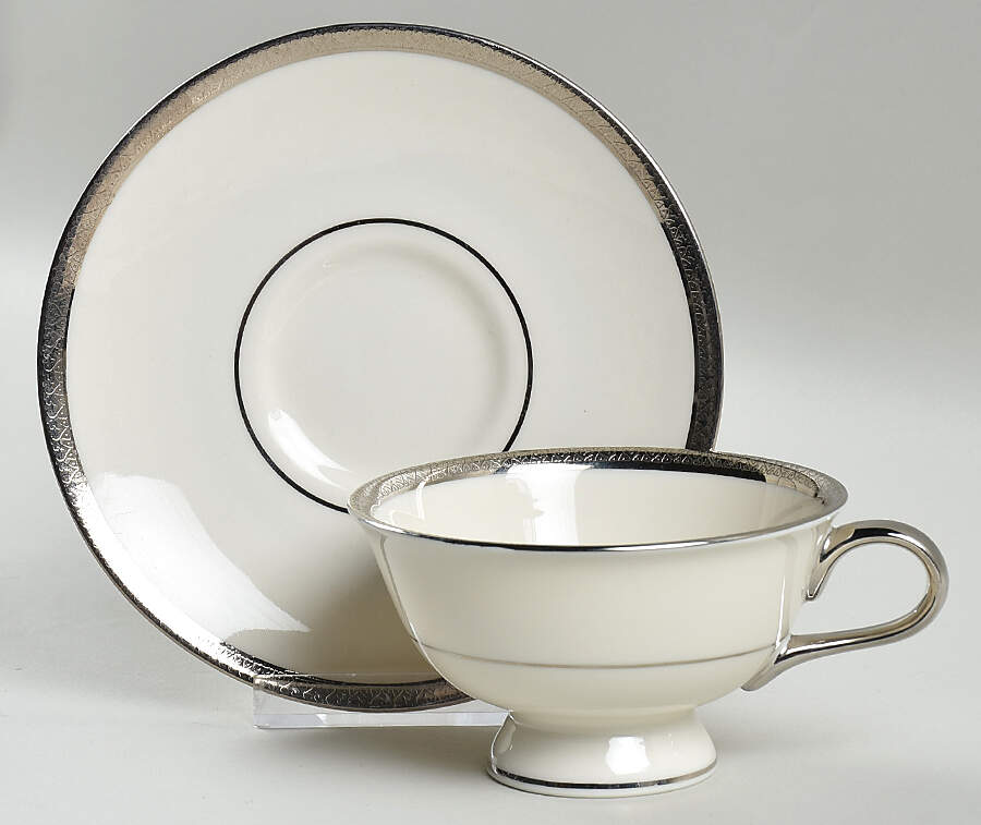 Sanford Footed Cup & Saucer Set by Haviland-1