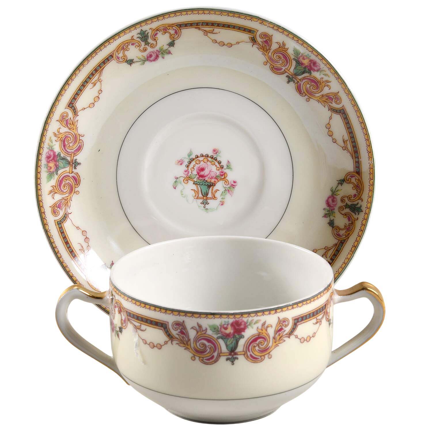 Saratoga  Flat Bouillon Cup & Saucer by Haviland-1