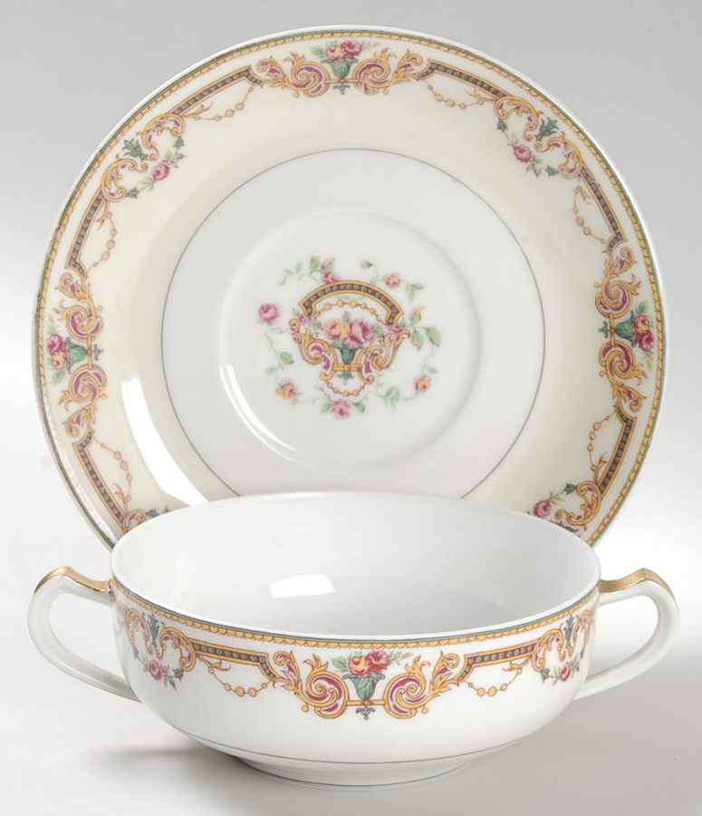 Saratoga  Flat Cream Soup Bowl & Saucer Set by Haviland-1