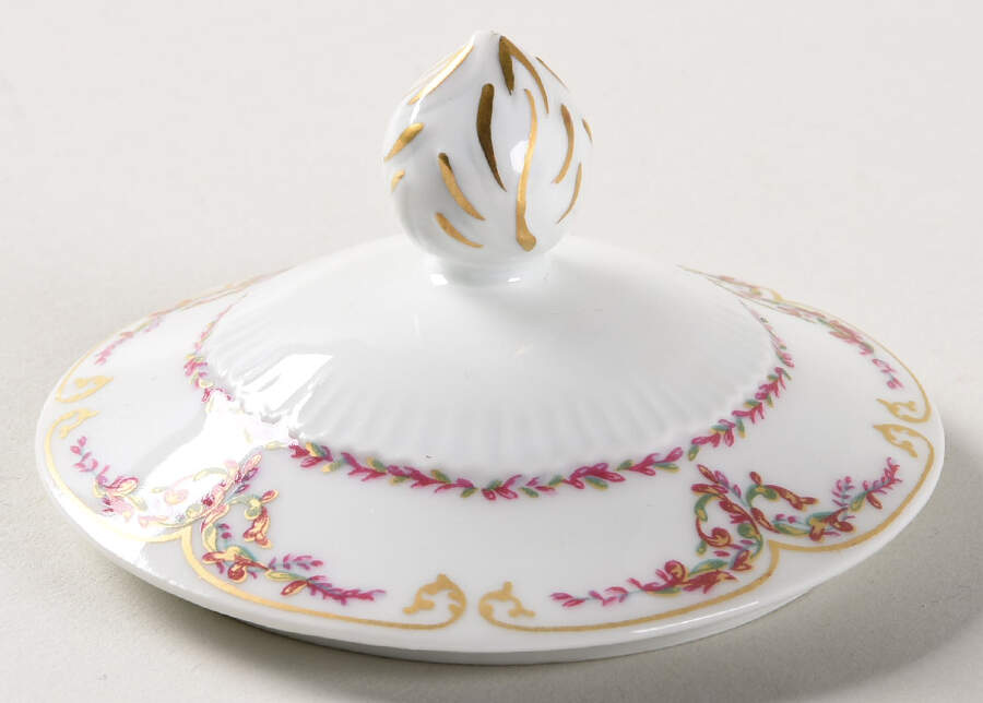 Savoie (Fr, Pink & Green Design) Lid for Sugar Bowl by Haviland-1