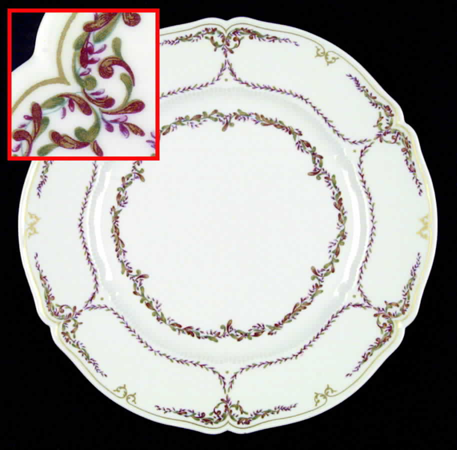 Savoie (Fr, Pink & Green Design) Dinner Plate by Haviland-1