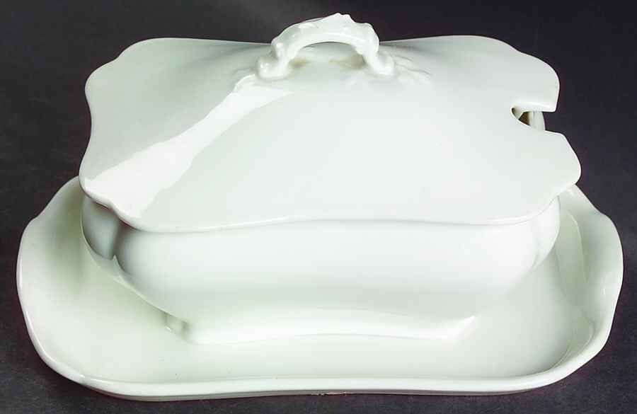 Schleiger 10 Gravy Boat w/Attached Underplate & Lid by Haviland-1