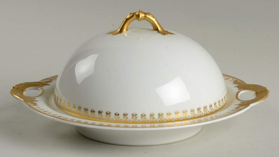 Schleiger 1001 Round Covered Butter with Strainer by Haviland-1