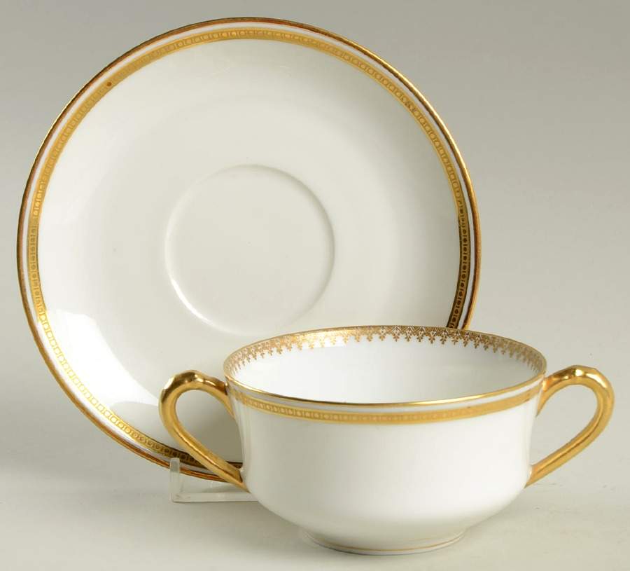 Schleiger 100a Flat Bouillon Cup & Saucer by Haviland-1