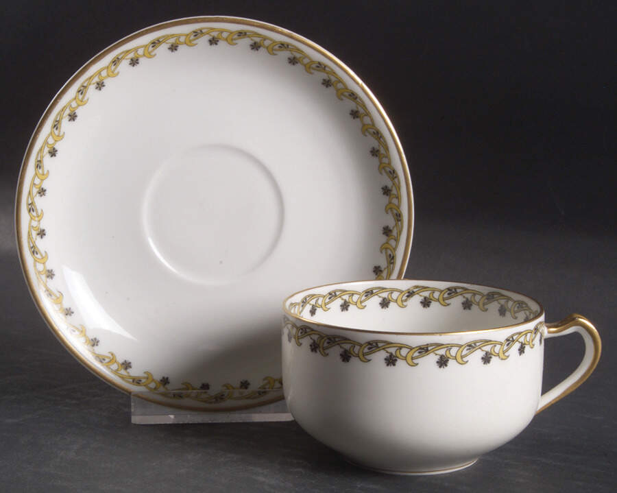 Schleiger 101 Flat Cup & Saucer Set by Haviland-1