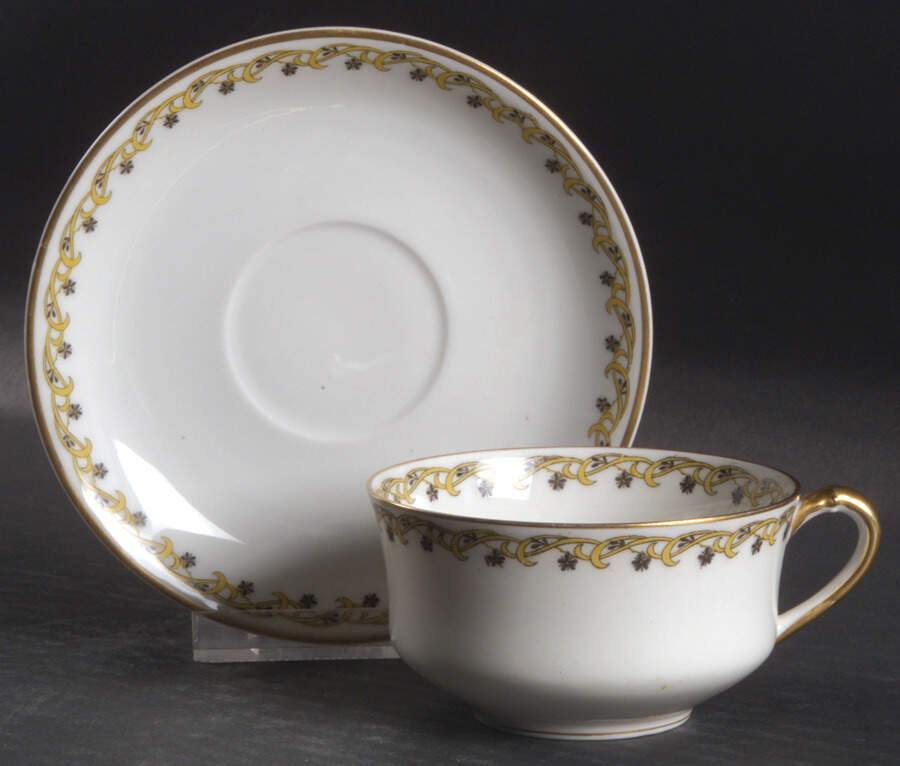 Schleiger 101 Flat Cup & Saucer Set by Haviland-1