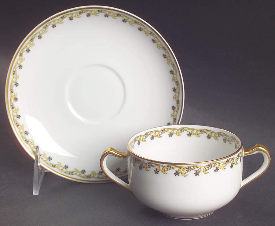 Schleiger 101 Flat Bouillon Cup & Saucer by Haviland-1