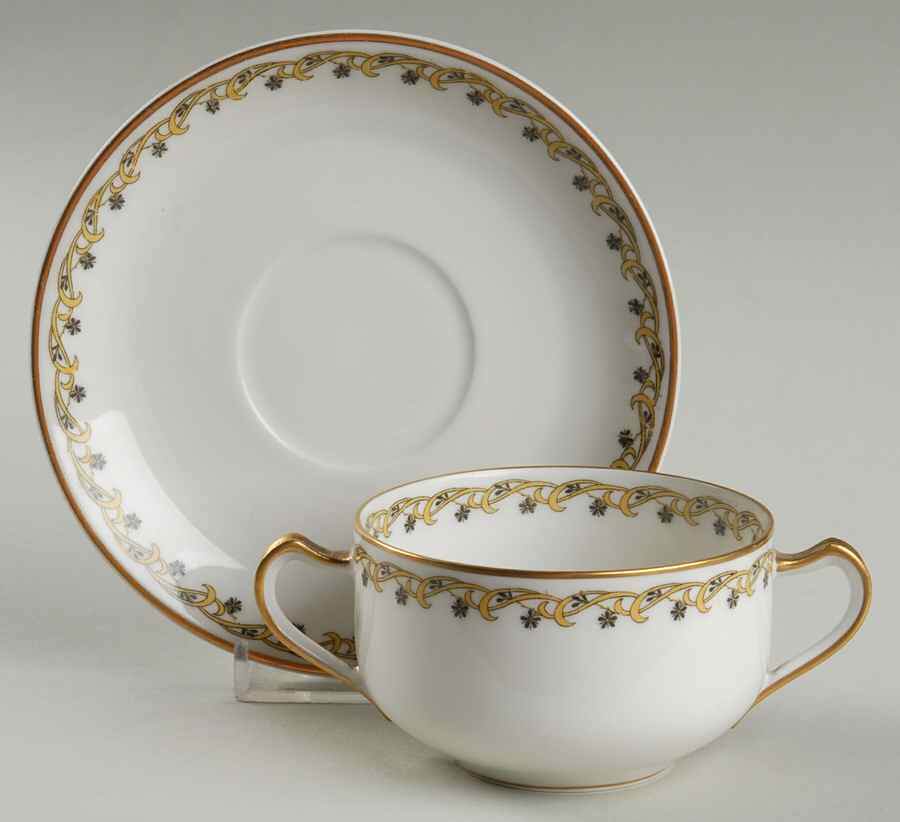 Schleiger 101 Flat Bouillon Cup & Saucer by Haviland-1
