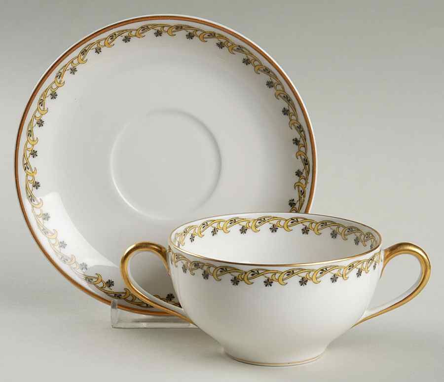 Schleiger 101 Flat Bouillon Cup & Saucer by Haviland-1