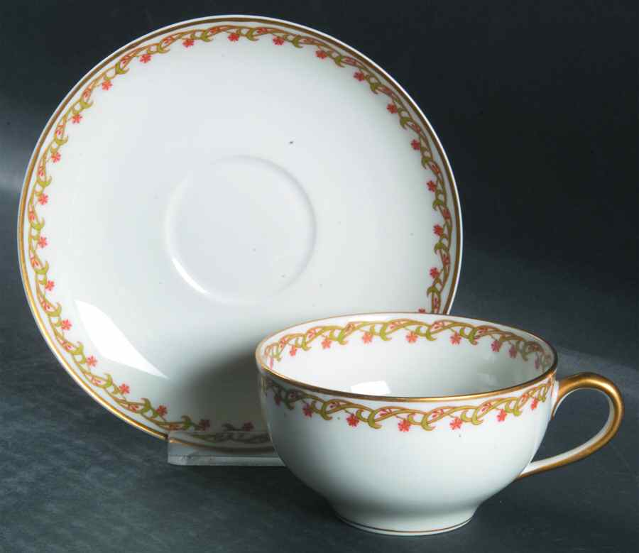 Schleiger 101A Flat Cup & Saucer Set by Haviland-1