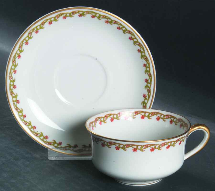 Schleiger 101A Flat Cup & Saucer Set by Haviland-1