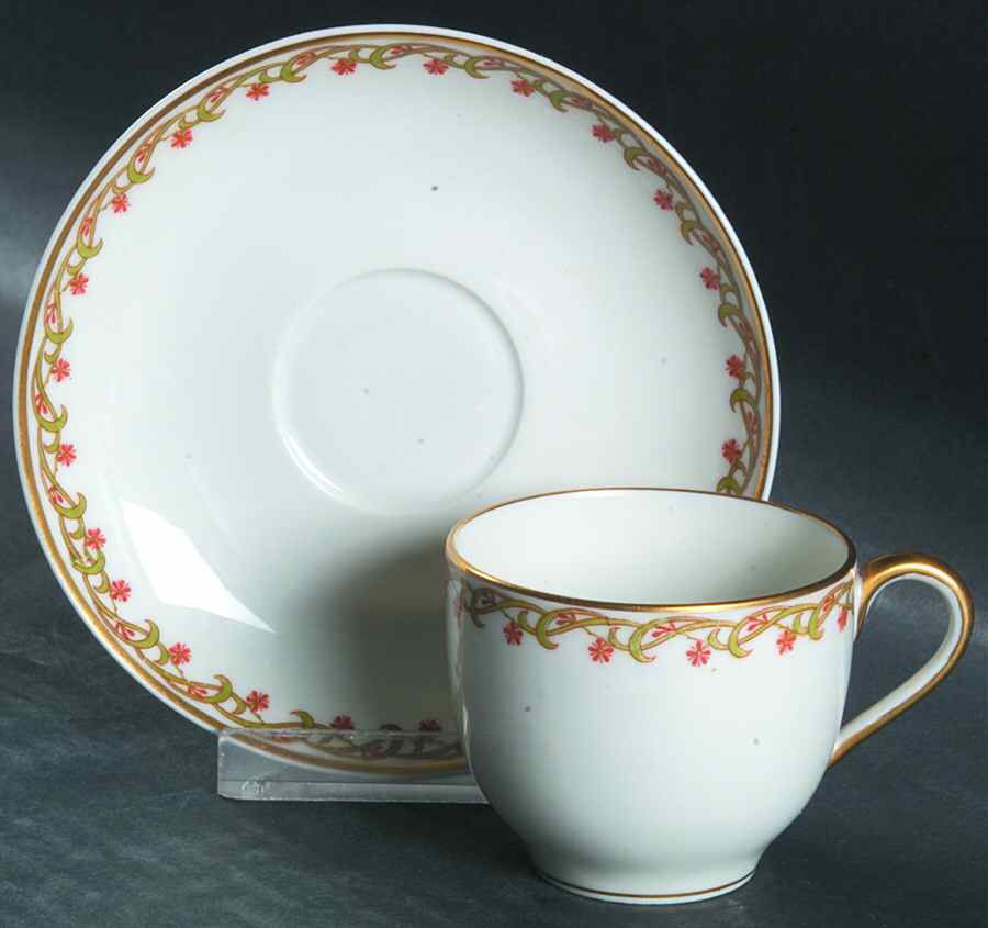 Schleiger 101A Flat Demitasse Cup & Saucer Set by Haviland-1