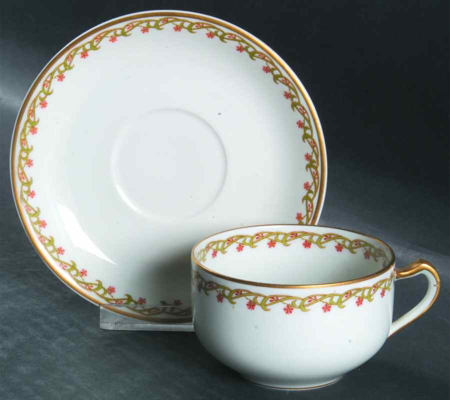 Schleiger 101A Flat Cup & Saucer Set by Haviland-1
