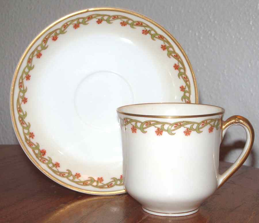 Schleiger 101A Flat Demitasse Cup & Saucer Set by Haviland-1