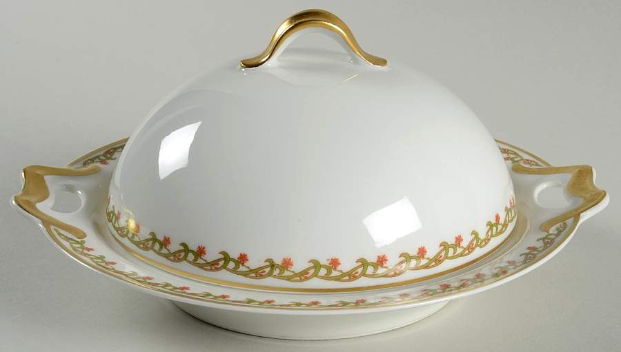 Schleiger 101A Round Covered Butter by Haviland-1