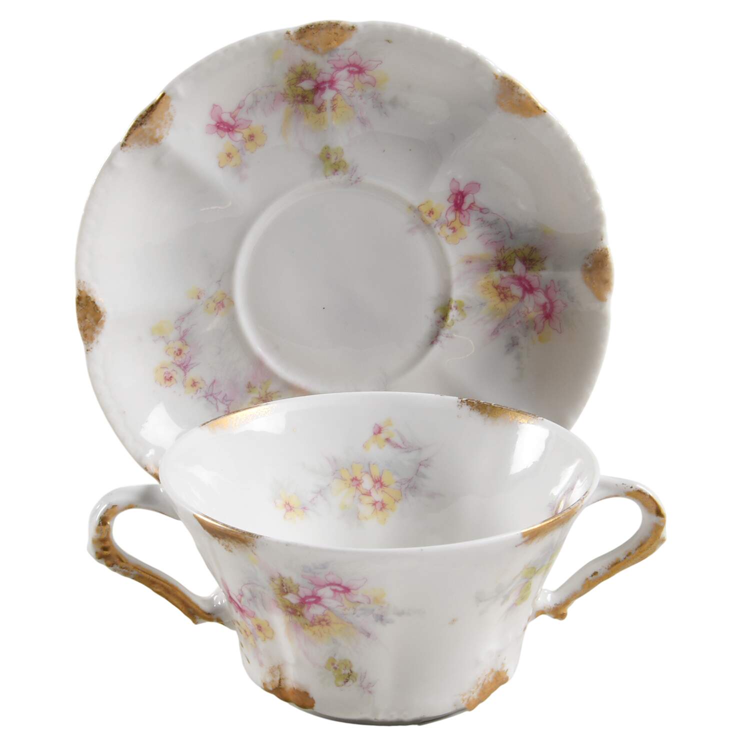 Schleiger 1027 Flat Bouillon Cup & Saucer by Haviland-1