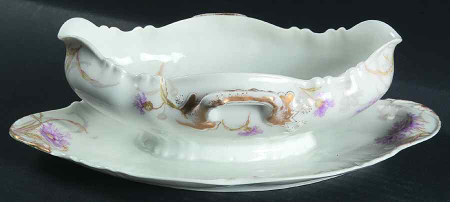 Schleiger 1035 Gravy Boat with Attached Underplate by Haviland-1