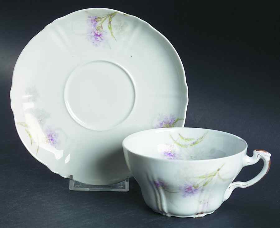 Schleiger 1035 Flat Cup & Saucer Set by Haviland-1