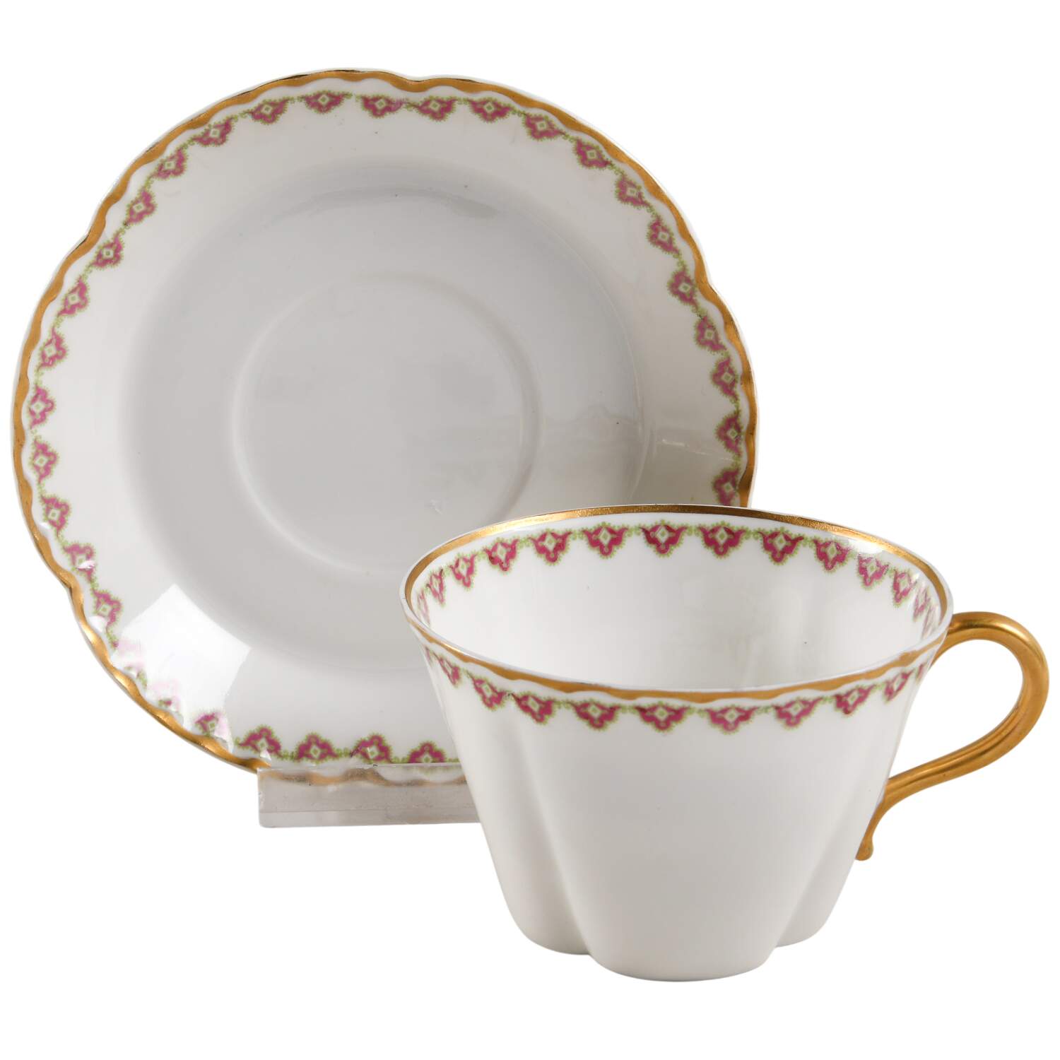 Schleiger 104 Flat Cup & Saucer Set by Haviland-1