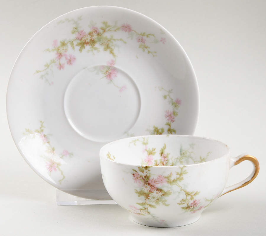 Schleiger 1043A Flat Cup & Saucer Set by Haviland-1