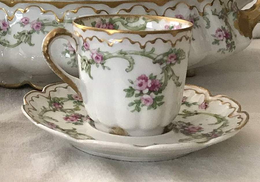 Schleiger 1045a Flat Demitasse Cup & Saucer Set by Haviland-1