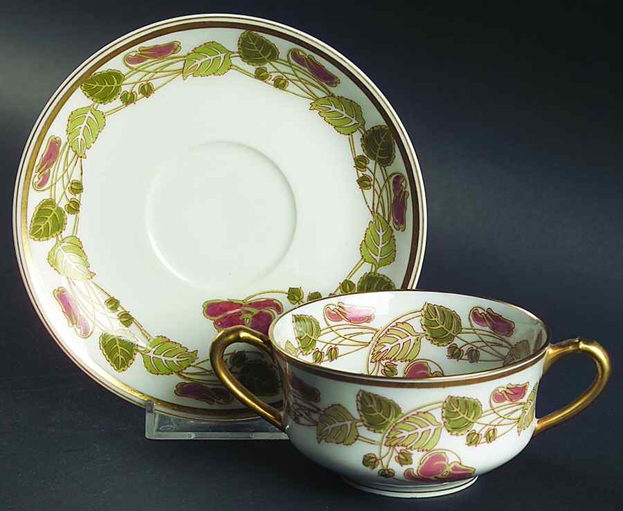 Schleiger 106 Flat Bouillon Cup & Saucer by Haviland-1