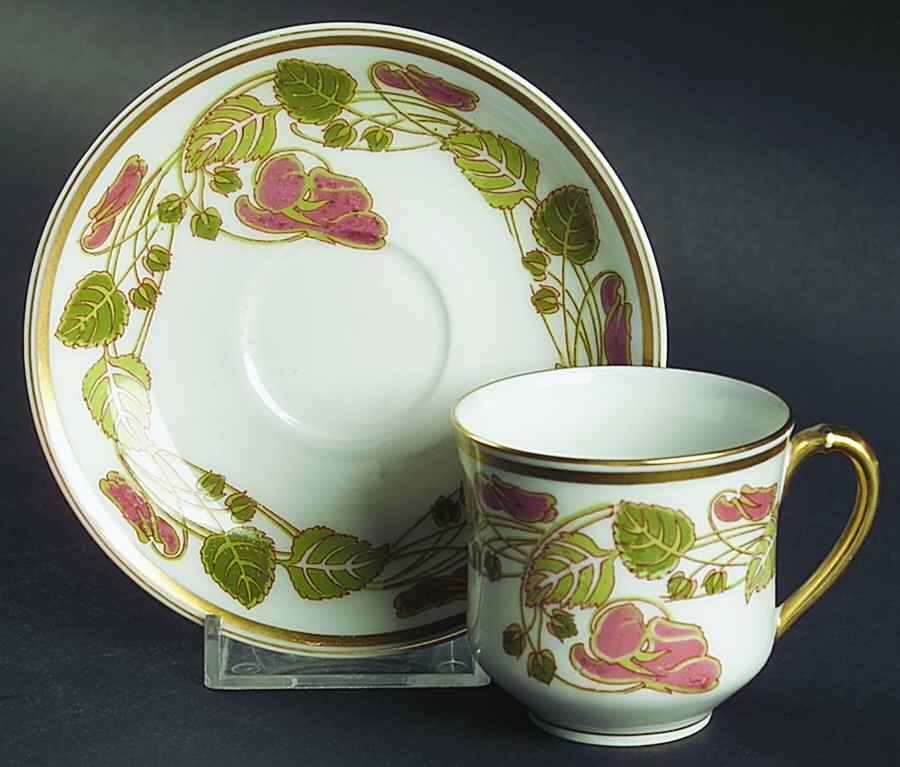 Schleiger 106 Flat Demitasse Cup & Saucer Set by Haviland-1