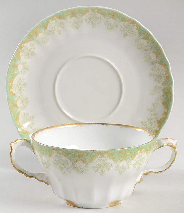 Schleiger 1061 Flat Bouillon Cup & Saucer by Haviland-1