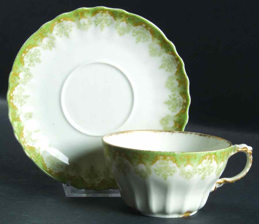 Schleiger 1061 Flat Cup & Saucer Set by Haviland-1