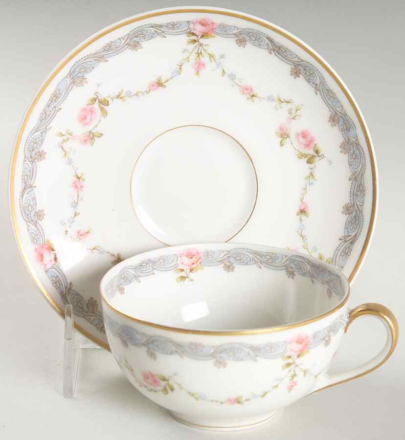 Schleiger 1063 Flat Cup & Saucer Set by Haviland-1