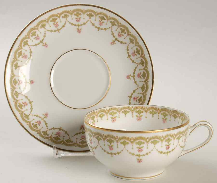 Schleiger 1069 Flat Cup & Saucer Set by Haviland-1