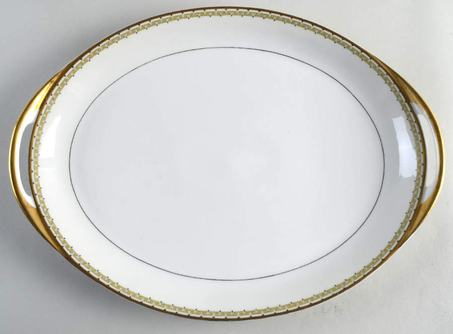 Schleiger 107 16" Oval Handled Platter by Haviland-1