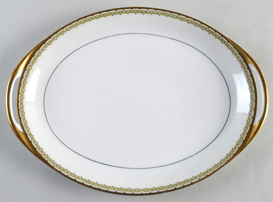 Schleiger 107 13" Oval Handled Platter by Haviland-1