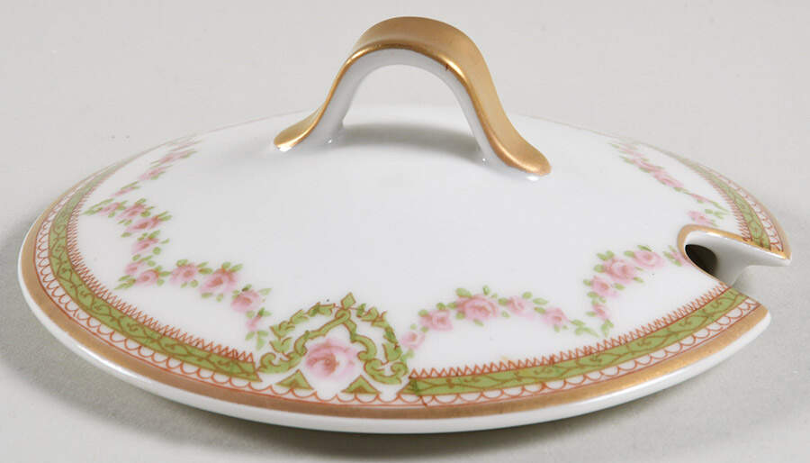 Schleiger 1073A Lid for Sauce Boat with Attached Underplate by Haviland-1