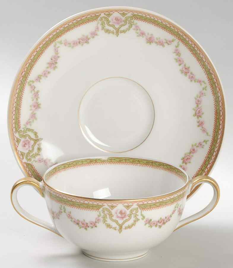 Schleiger 1073A Flat Bouillon Cup & Saucer by Haviland-1