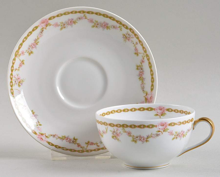 Schleiger 1075 Footed Cup & Saucer Set by Haviland-1