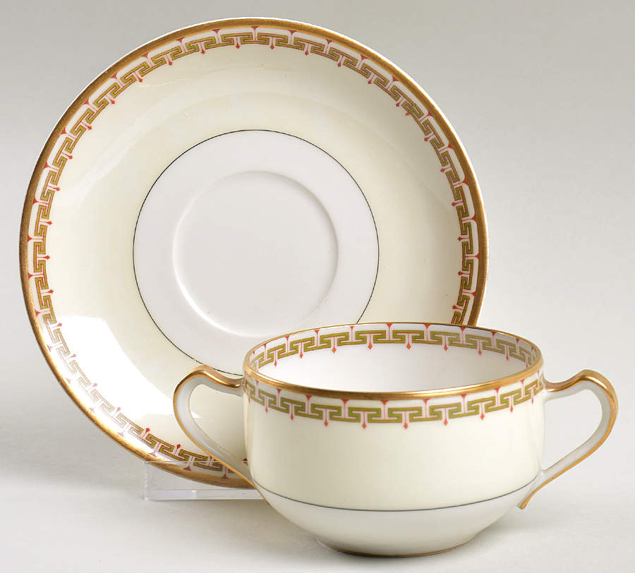 Schleiger 107c Flat Bouillon Cup & Saucer by Haviland-1
