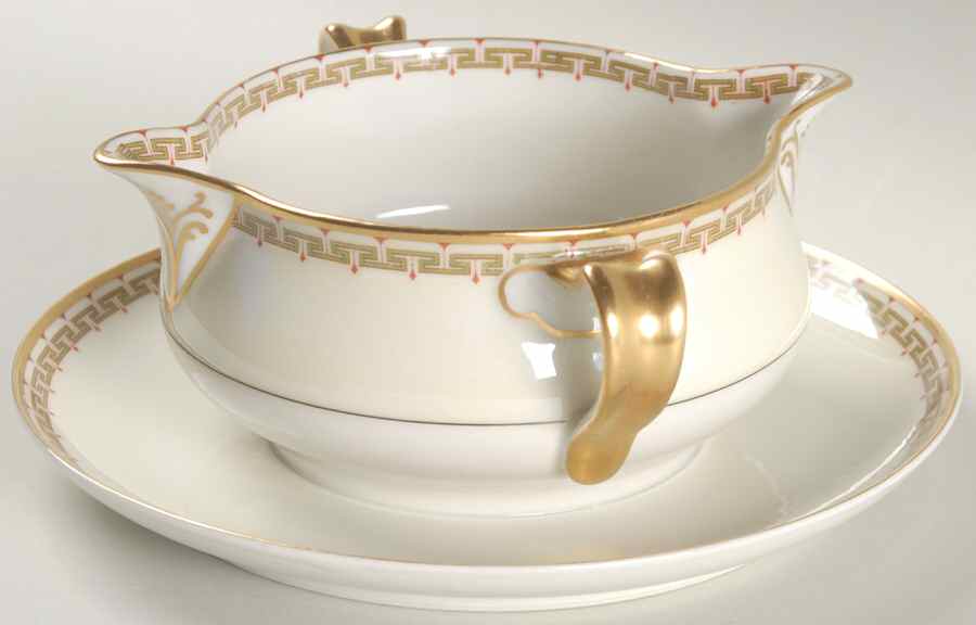 Schleiger 107c Gravy Boat with Attached Underplate by Haviland-1