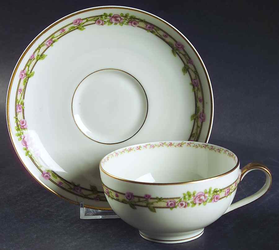 Schleiger 1084 Oversized Cup & Saucer Set by Haviland-1