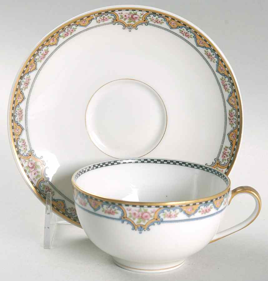 Schleiger 1096 Flat Cup & Saucer Set by Haviland-1