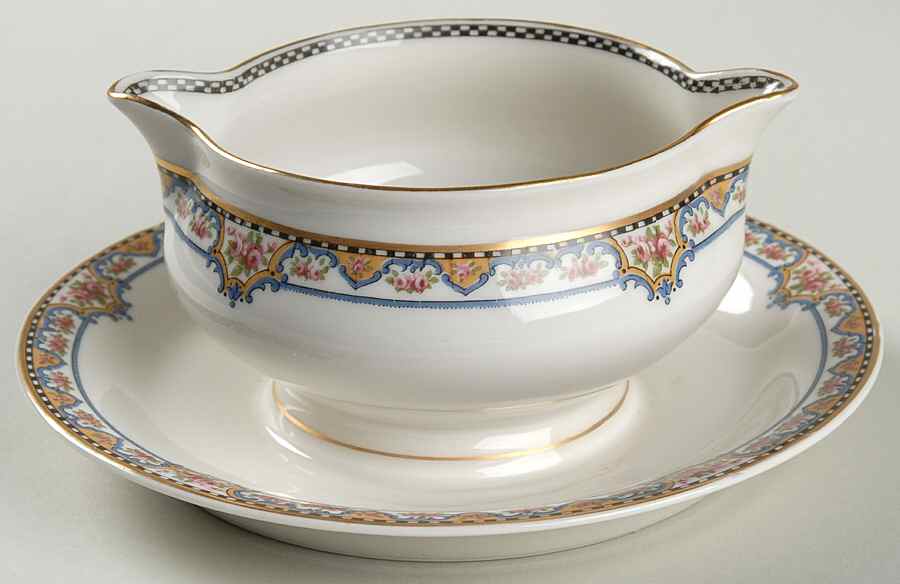 Schleiger 1096 Gravy Boat with Attached Underplate by Haviland-1