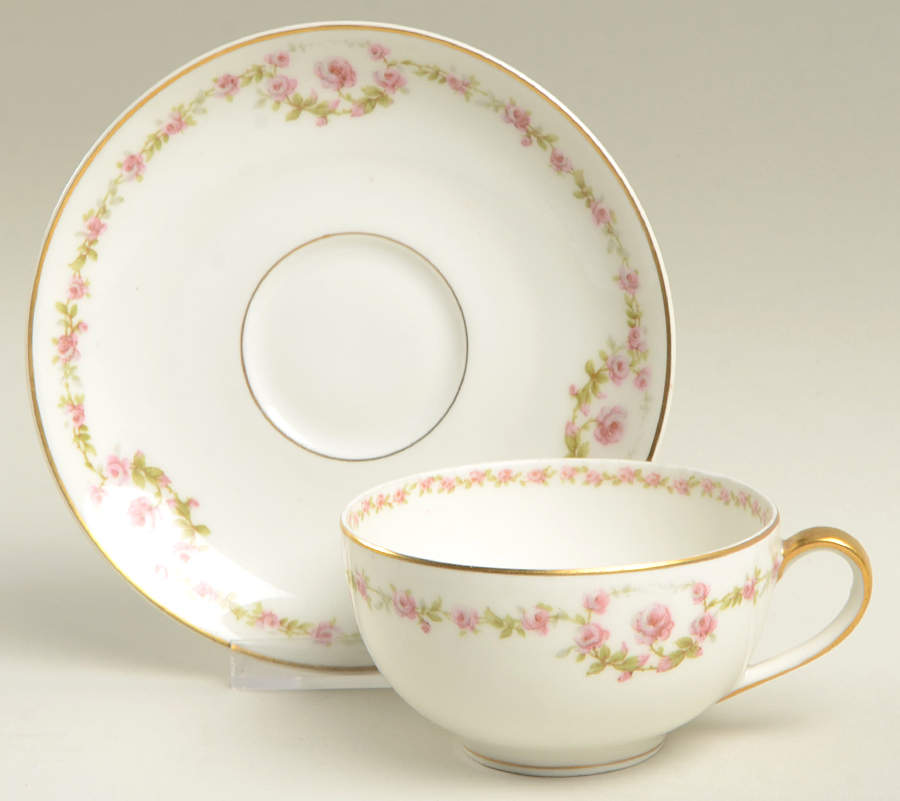 Schleiger 1097 Flat Cup & Saucer Set by Haviland-1