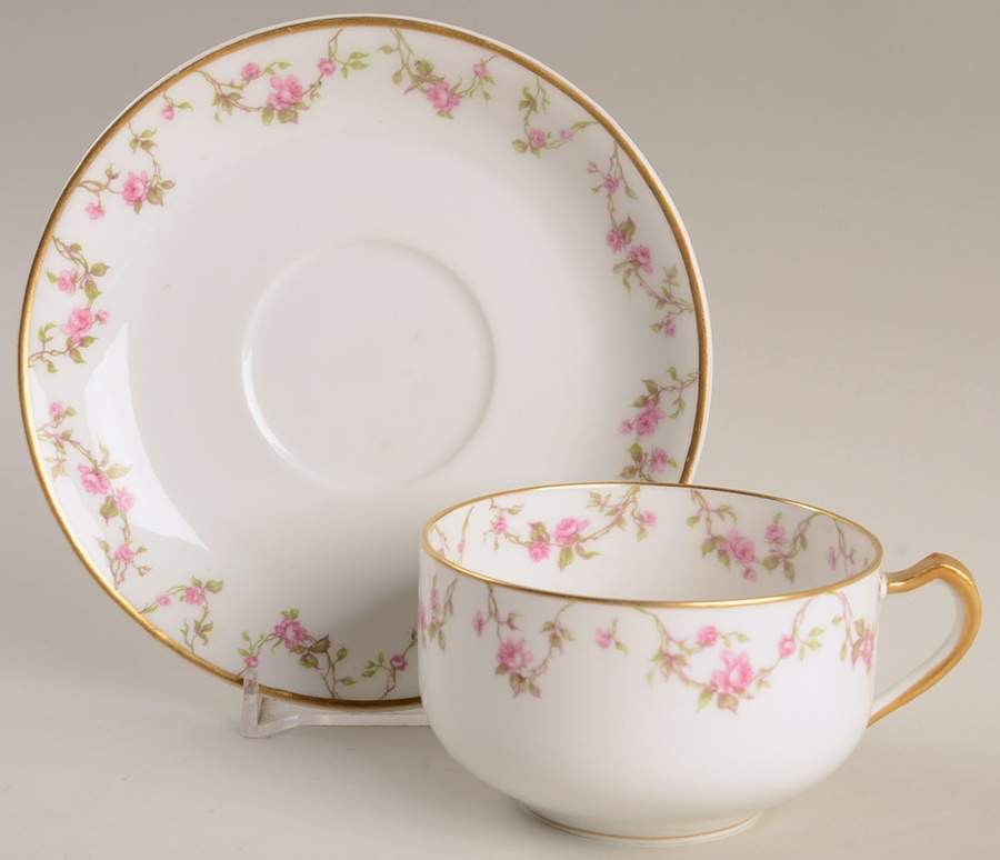 Schleiger 111A Flat Cup & Saucer Set by Haviland-1