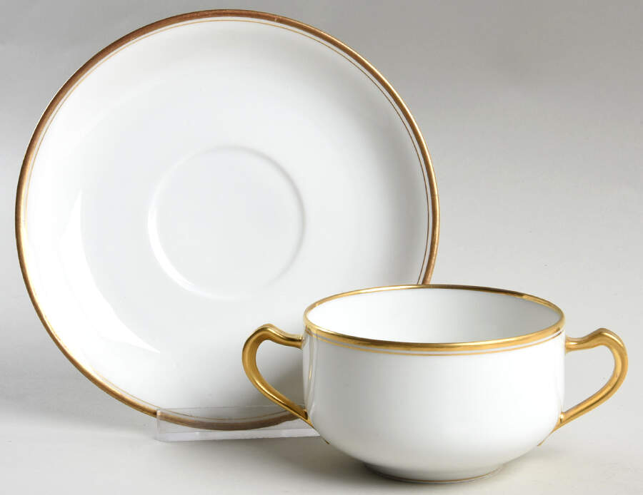 Schleiger 1125 Flat Bouillon Cup & Saucer by Haviland-1