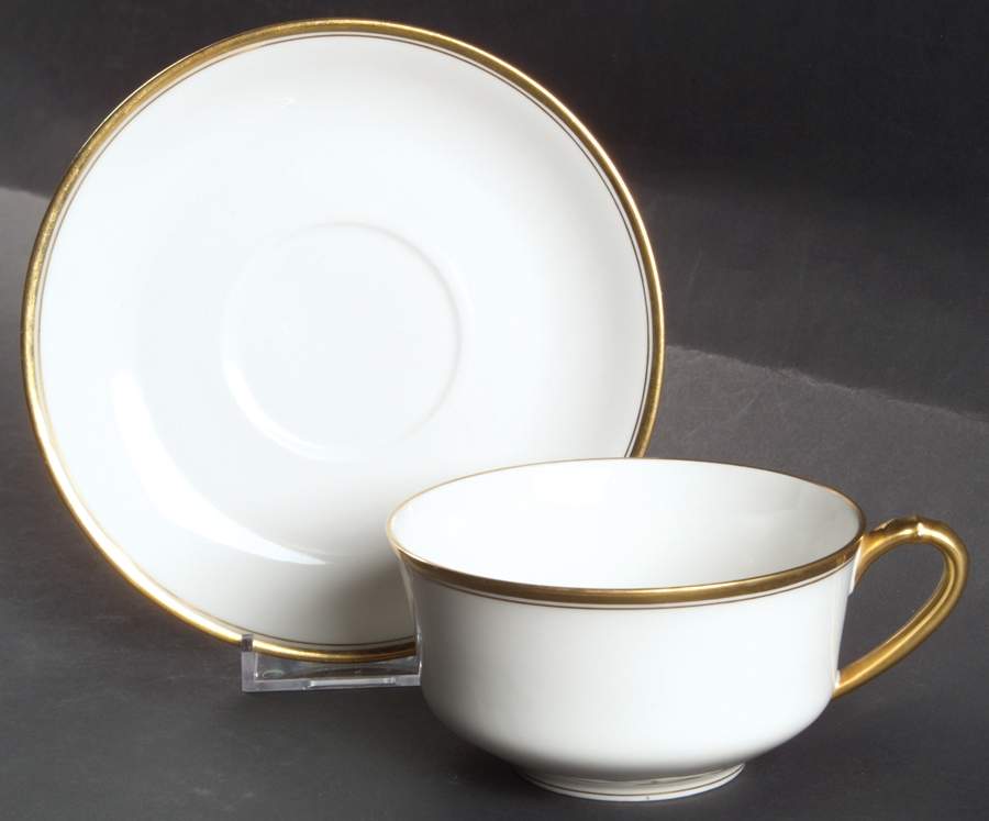 Schleiger 1125 Flat Cup & Saucer Set by Haviland-1