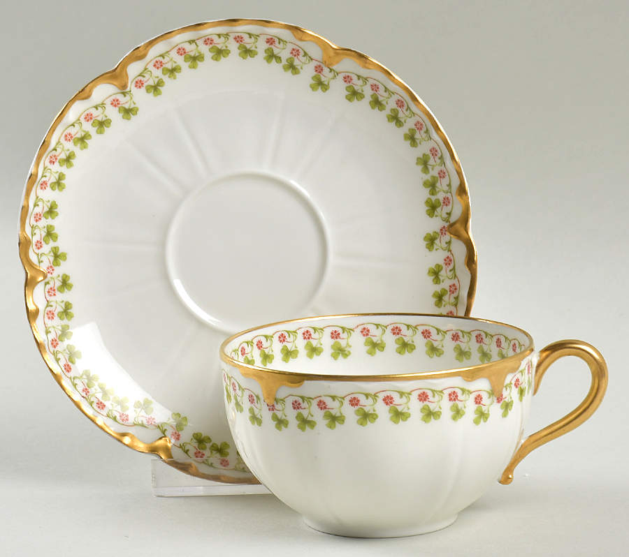 Schleiger 113  Flat Cup & Saucer Set by Haviland-1