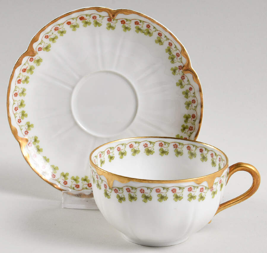 Schleiger 113  Flat Cup & Saucer Set by Haviland-1